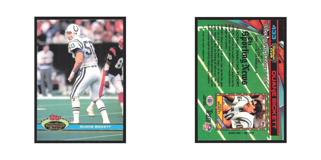 1991 Stadium Club Duane Bickett Colts #433