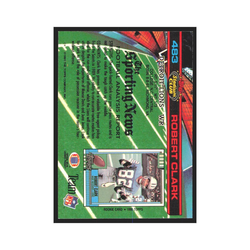 1991 Stadium Club Robert Clark Lions #483