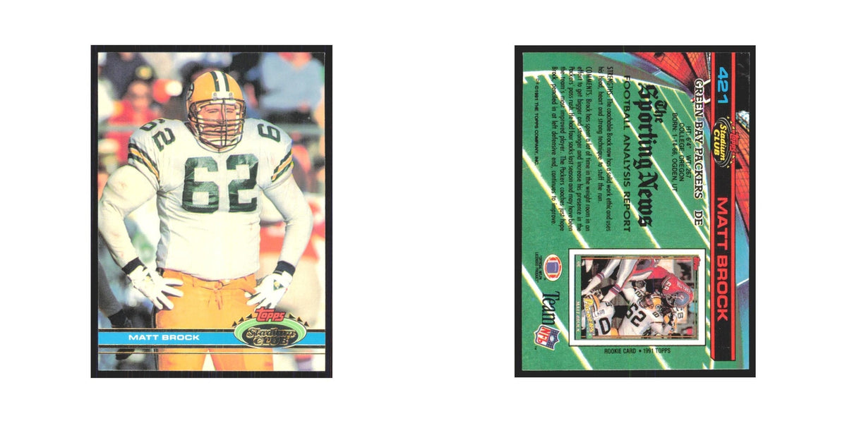 1991 Stadium Club Matt Brock Packers #421