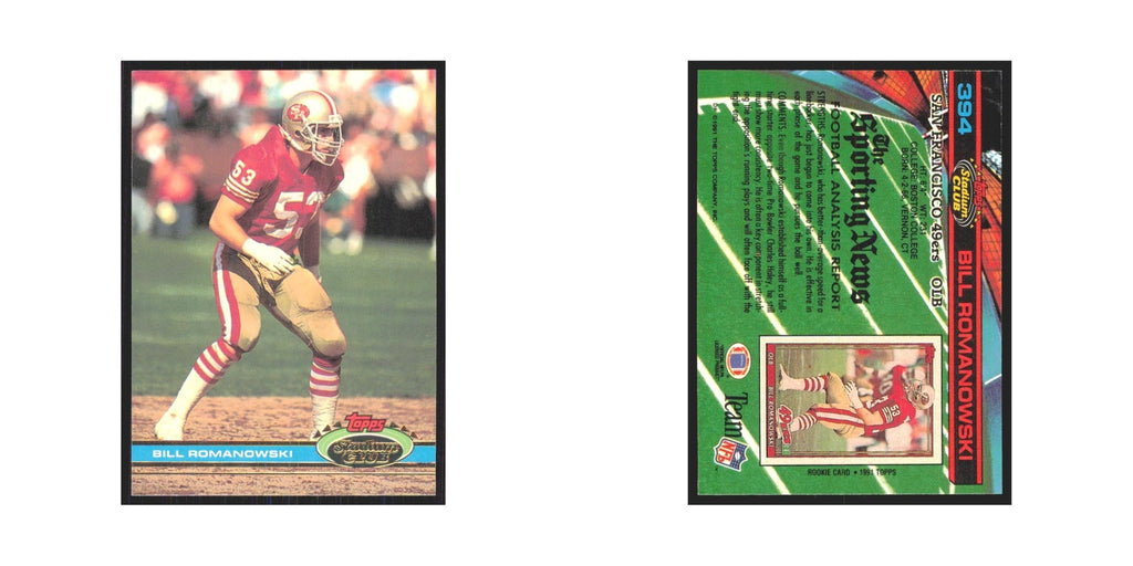 1991 Stadium Club Bill Romanowski 49ers #394