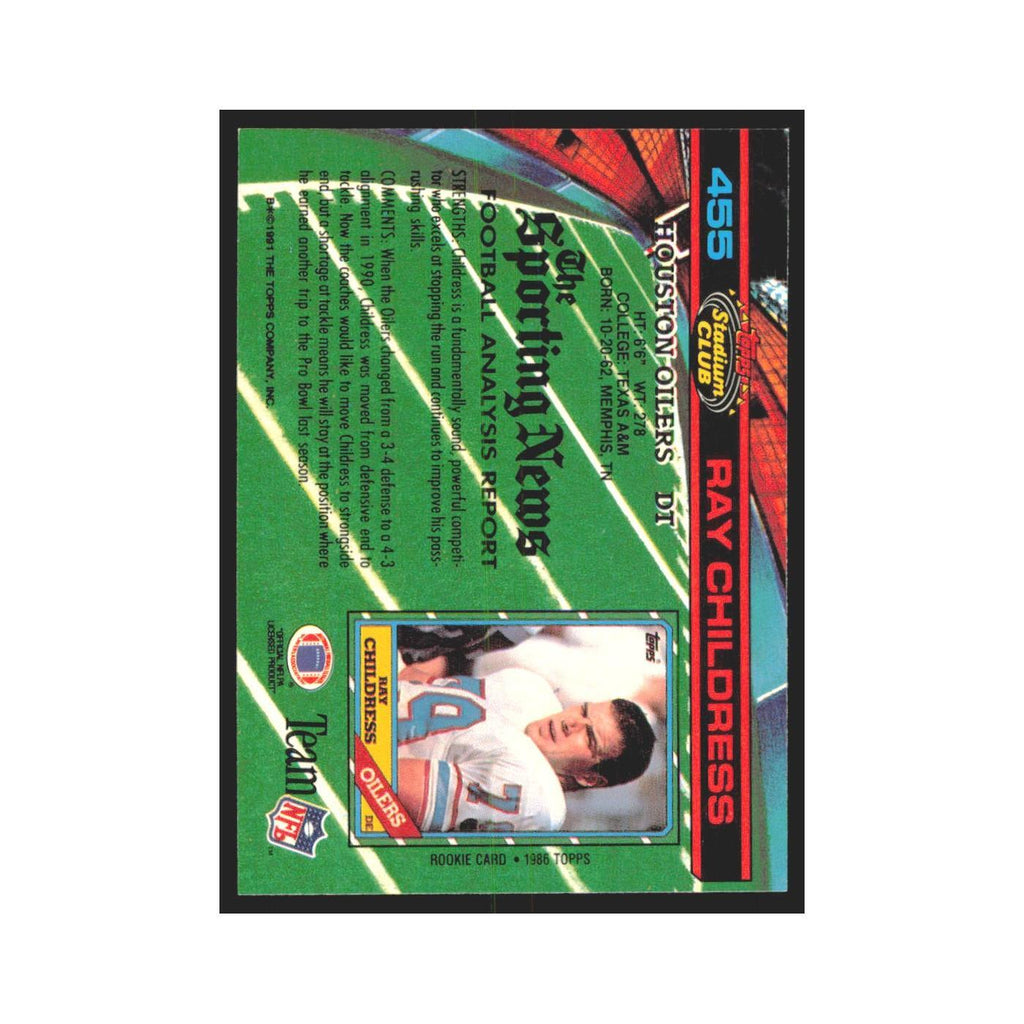 1991 Stadium Club Ray Childress Houston Oilers #455