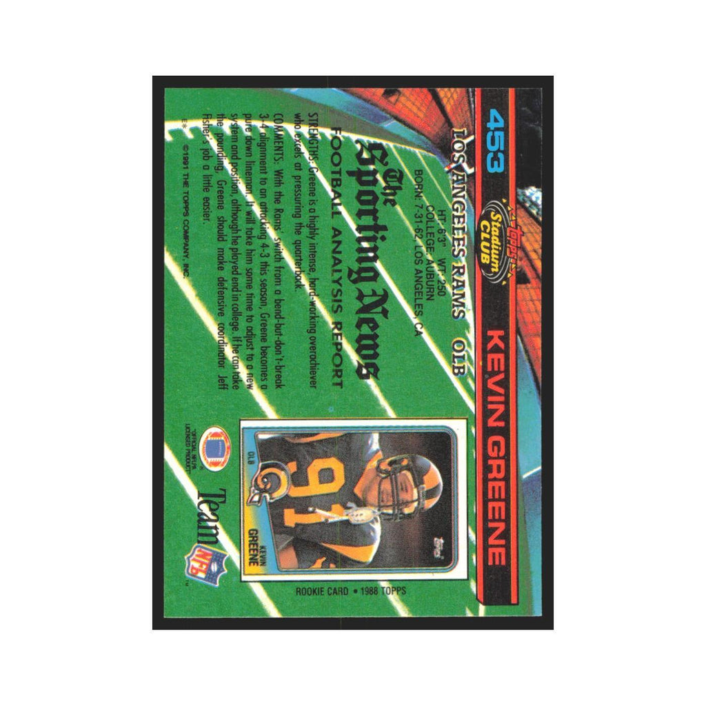 1991 Stadium Club Kevin Greene Rams #453