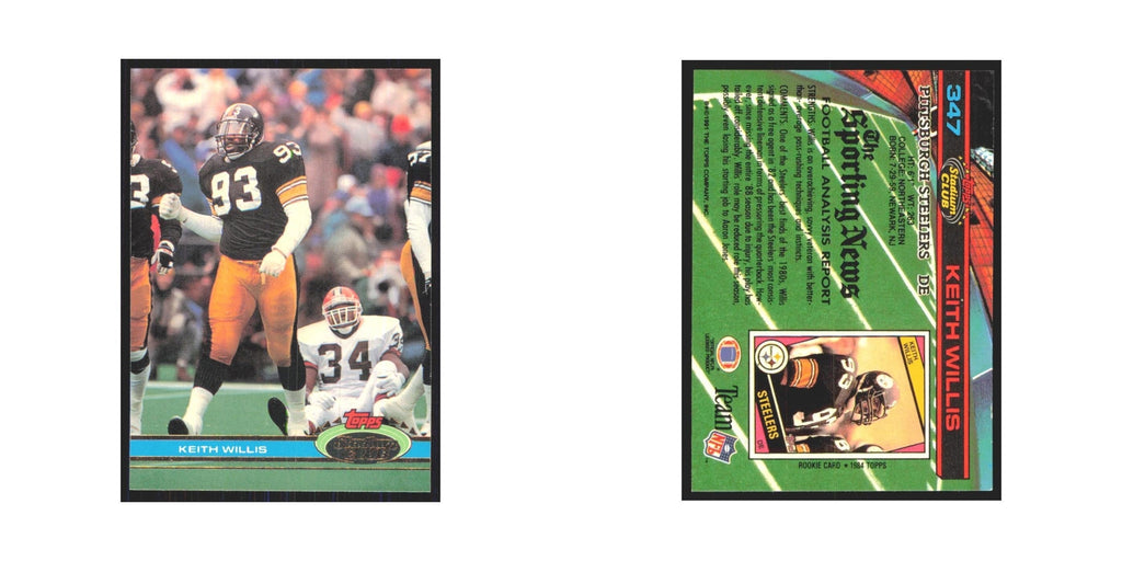 1991 Stadium Club Keith Willis Steelers #347
