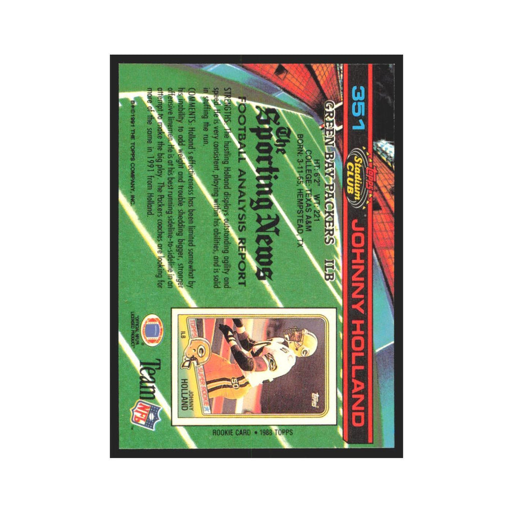 1991 Stadium Club Johnny Holland Packers #351