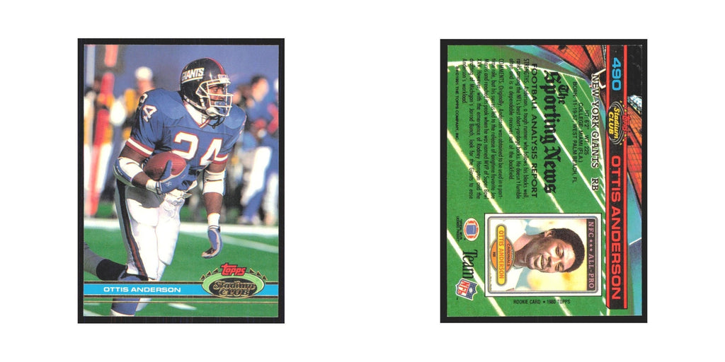 1991 Stadium Club Ottis Anderson Giants #490