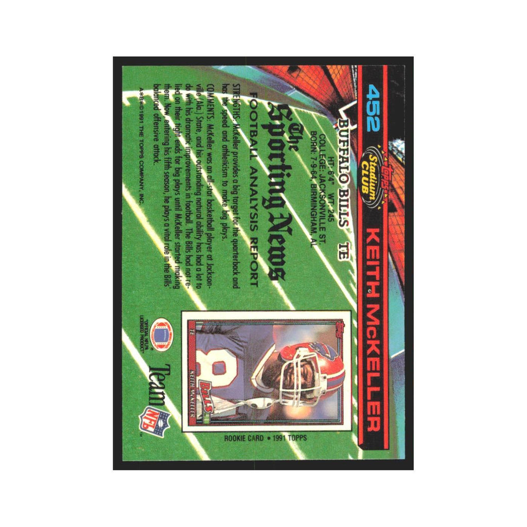 1991 Stadium Club Keith McKeller Bills #452