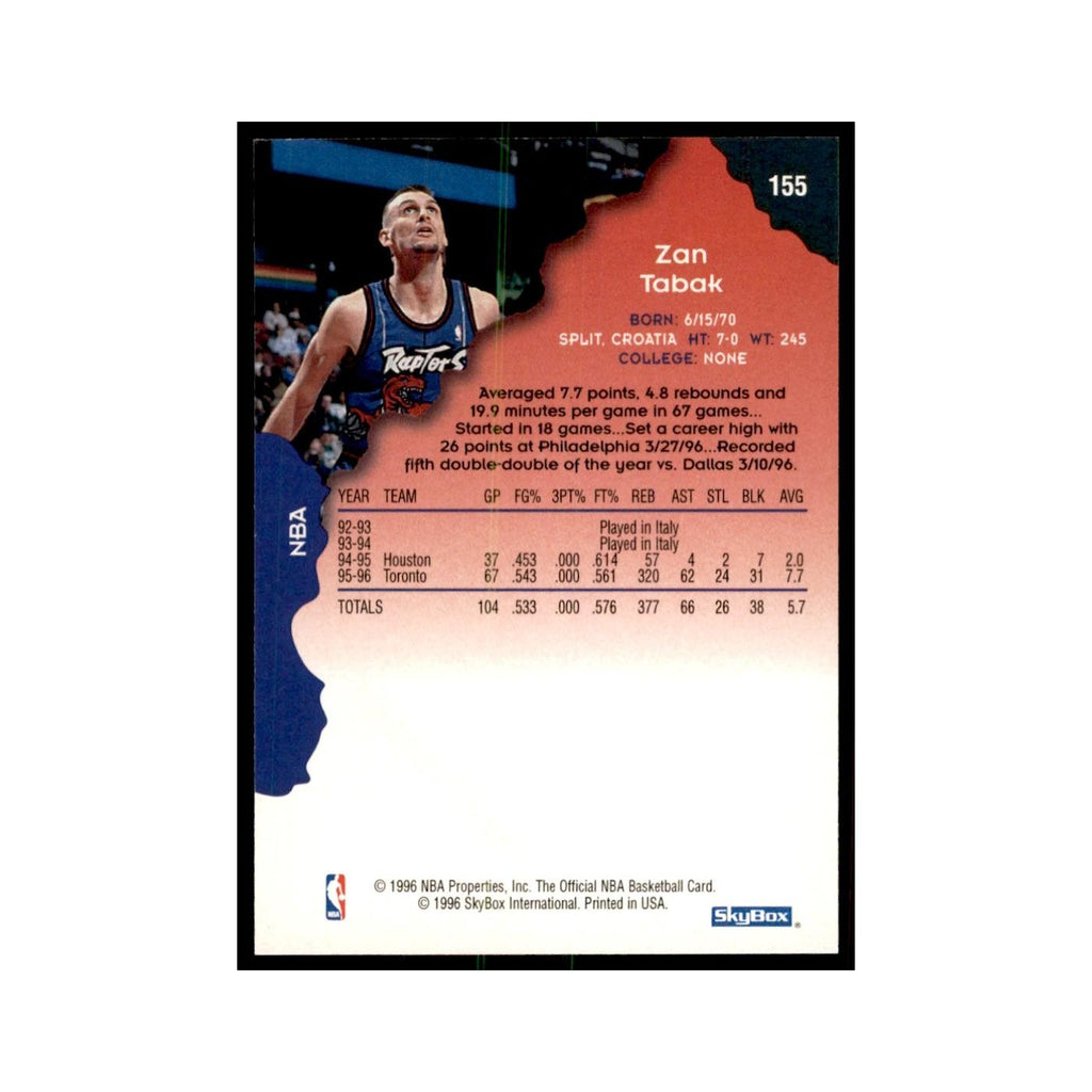 1996 Hoops Zan Tabak Raptors #155