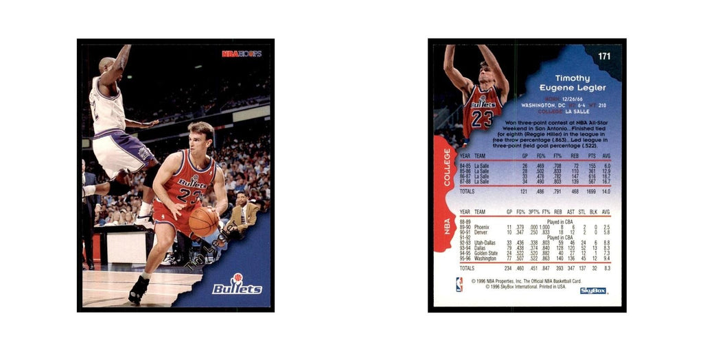 1996 Hoops Tim Legler Washington Bullets #171
