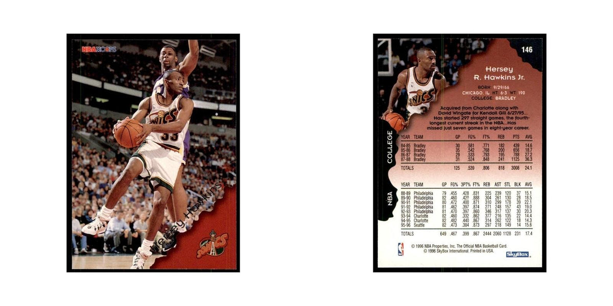 1996 Hoops Hersey Hawkins Seattle SuperSonics #146