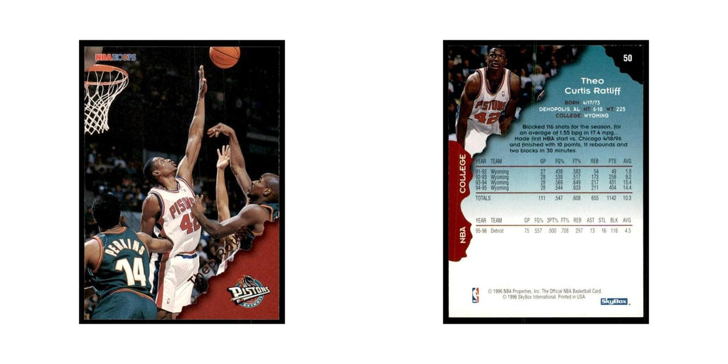 1996 Hoops Theo Ratliff Pistons #50
