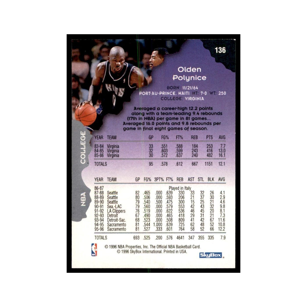 1996 Hoops Olden Polynice Kings #136