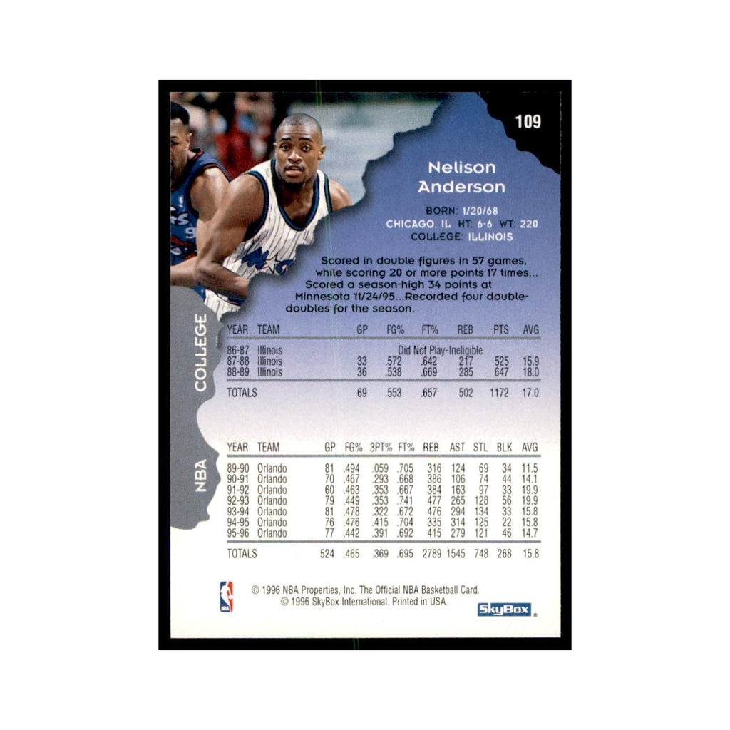 1996 Hoops Nick Anderson Magic #109