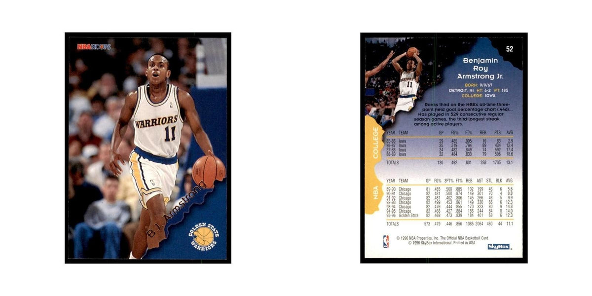 1996 Hoops B.J. Armstrong Golden State Warriors #52