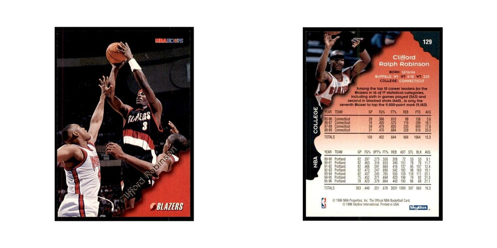 1996 Hoops Clifford Robinson Blazers #129