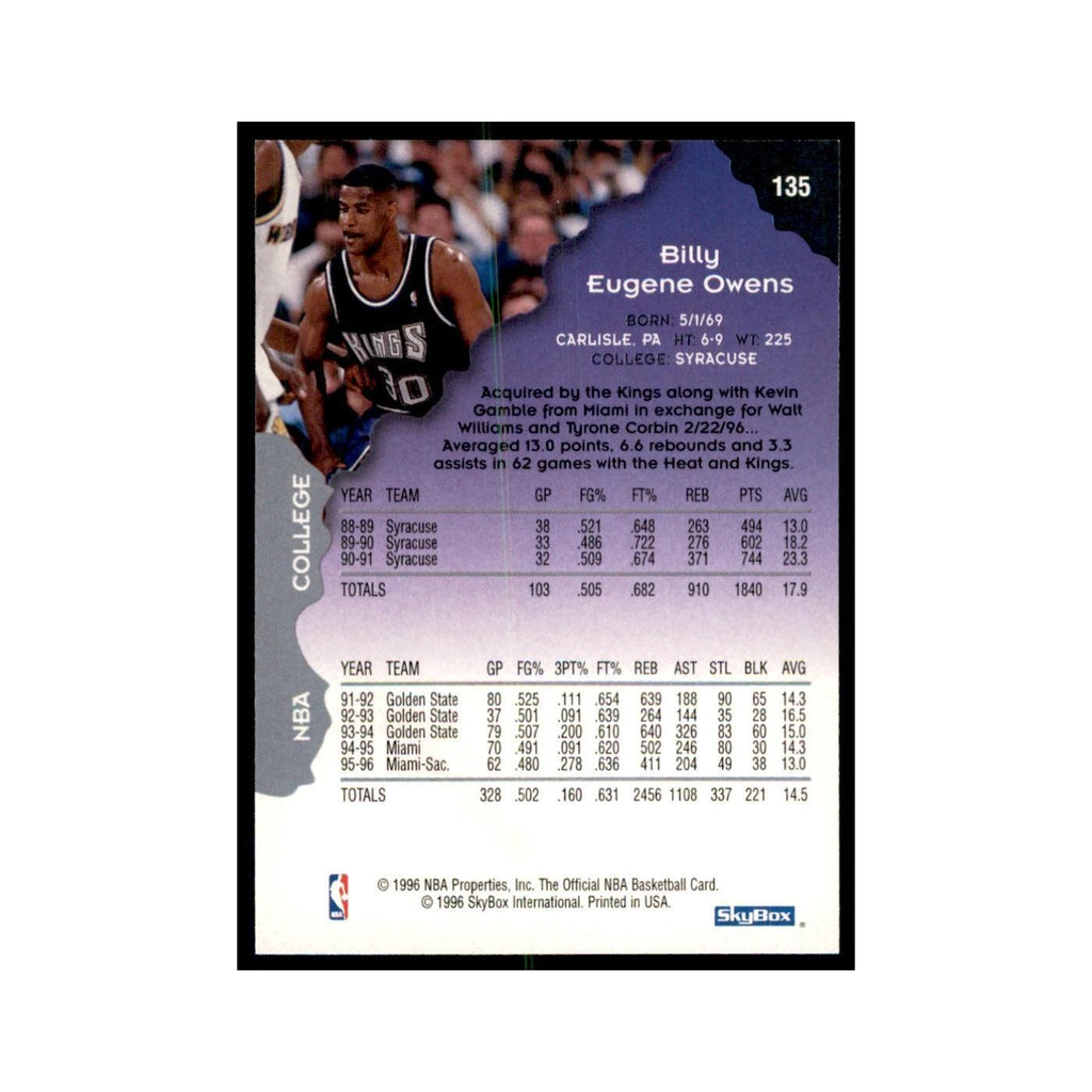 1996 Hoops Billy Owens Kings #135