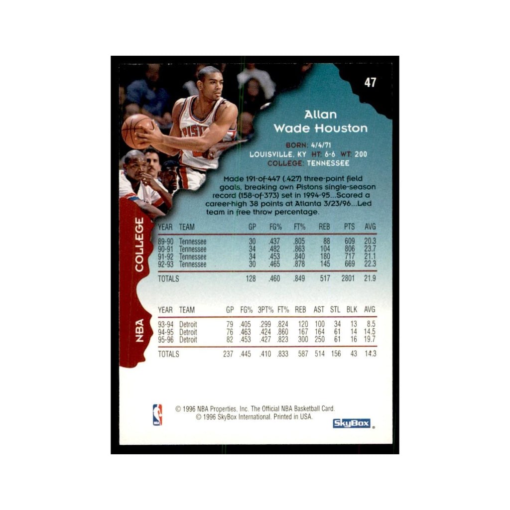 1996 Hoops Allan Houston Knicks #47