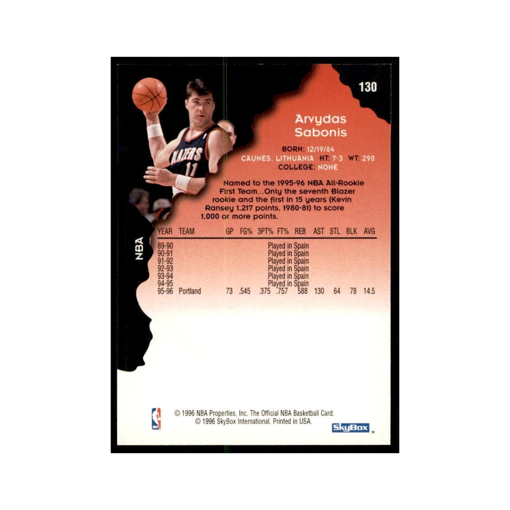 1996 Hoops Arvydas Sabonis Blazers #130