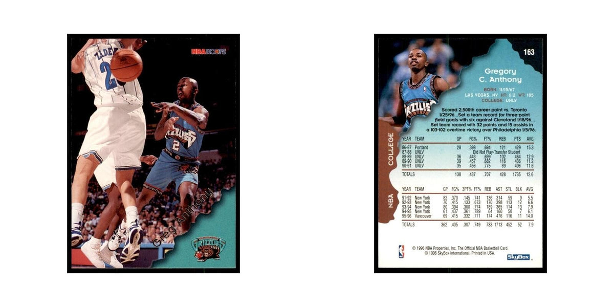 1996 Hoops Greg Anthony Vancouver Grizzlies #163