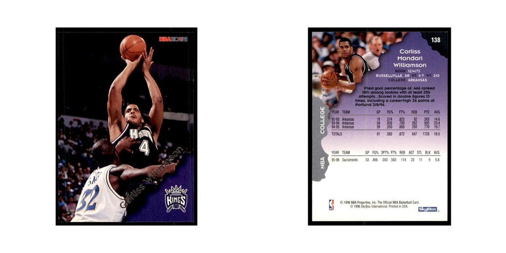 1996 Hoops Corliss Williamson Kings #138
