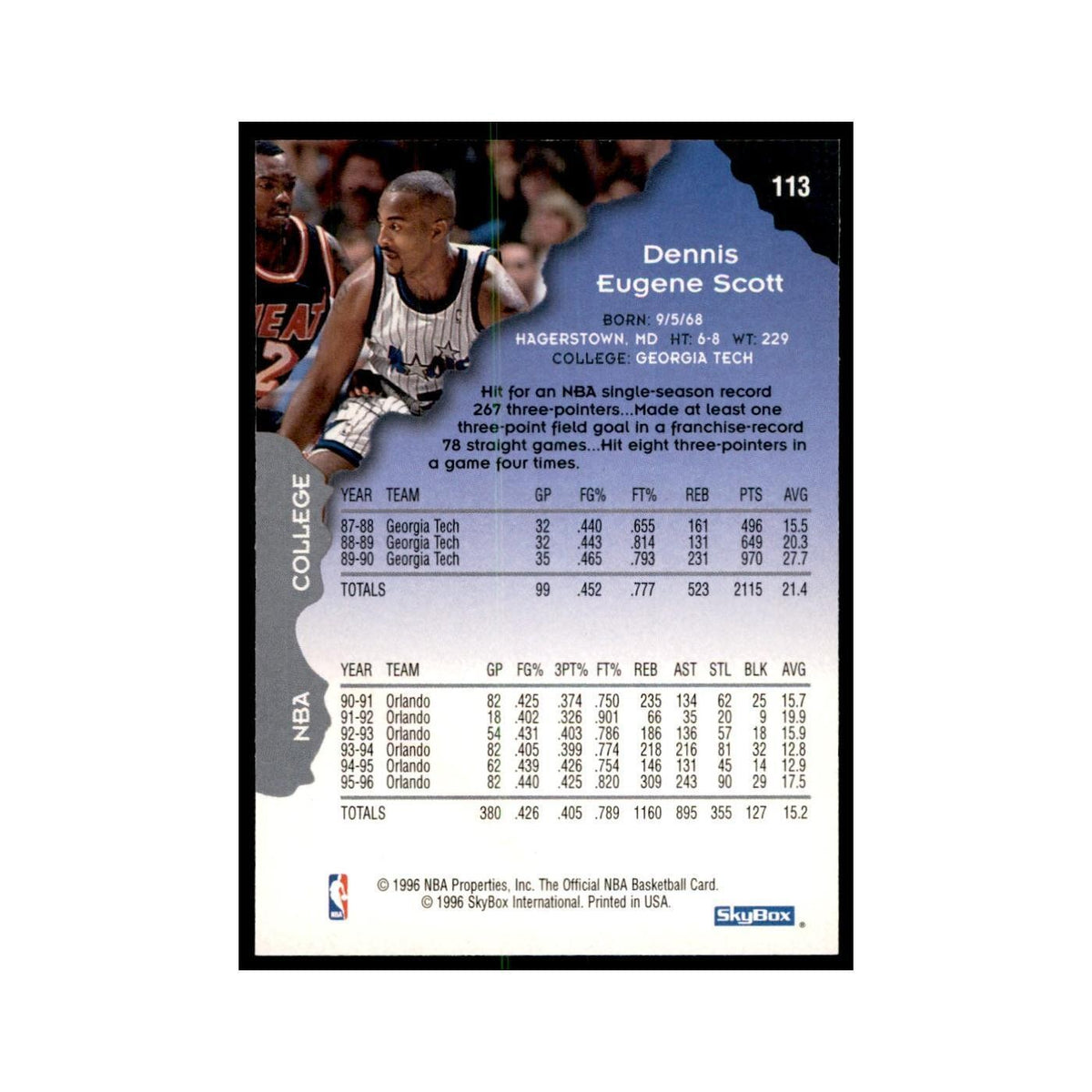 1996 Hoops Dennis Scott Magic #113