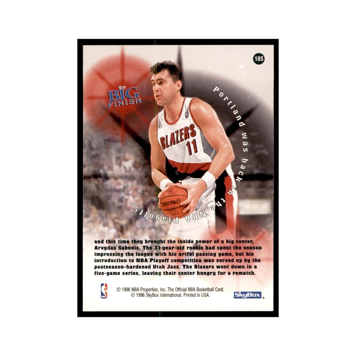 1996 Hoops Arvydas Sabonis Blazers #185