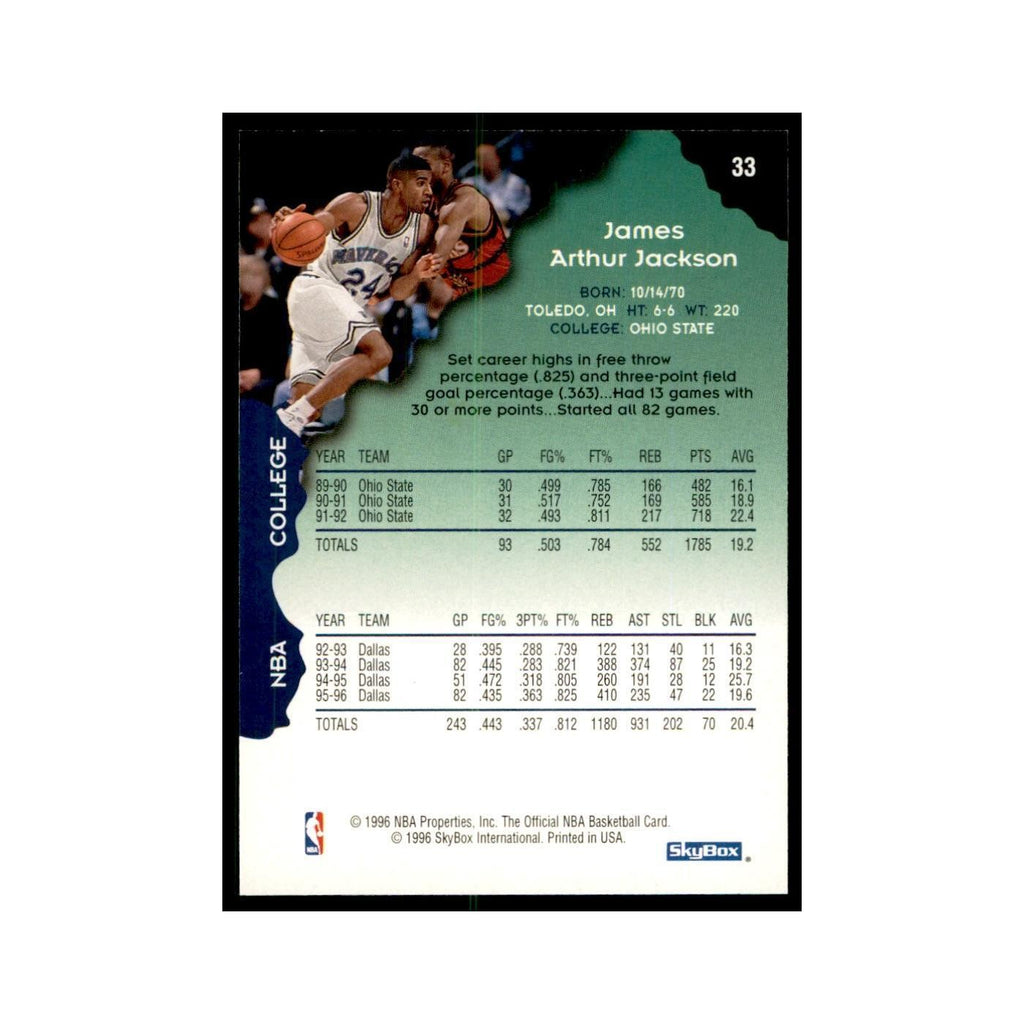 1996 Hoops Jim Jackson Mavericks #33