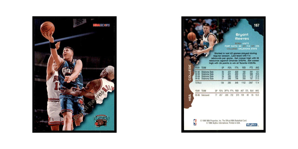 1996 Hoops Bryant Reeves Vancouver Grizzlies #167