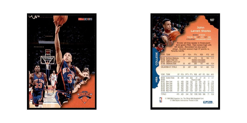1996 Hoops John Starks Knicks #107