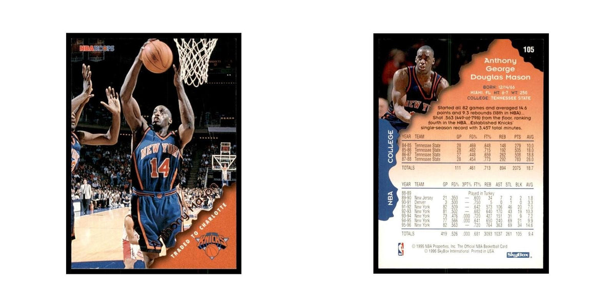 1996 Hoops Anthony Mason Hornets #105