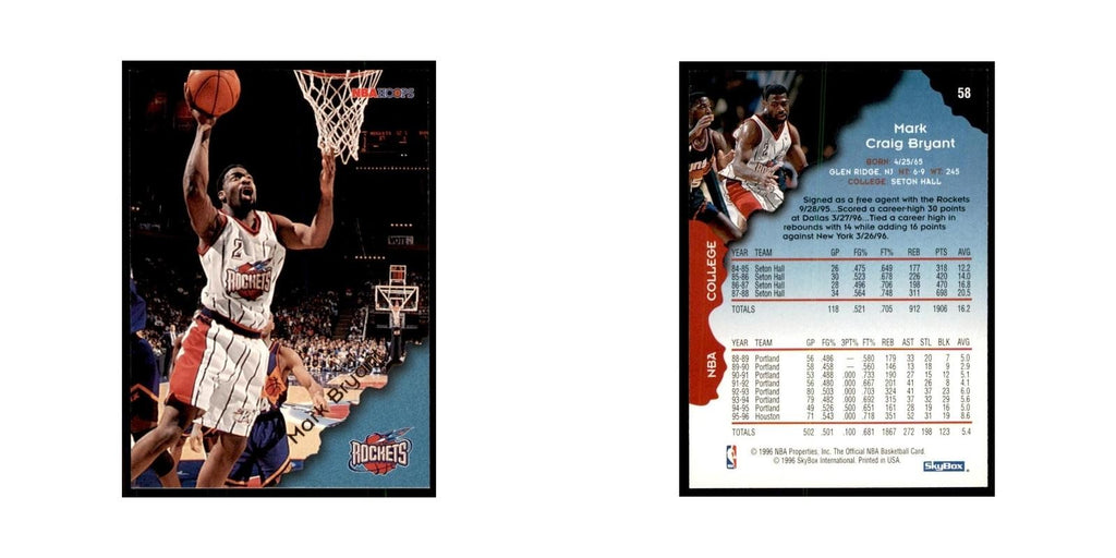 1996 Hoops Mark Bryant Rockets #58