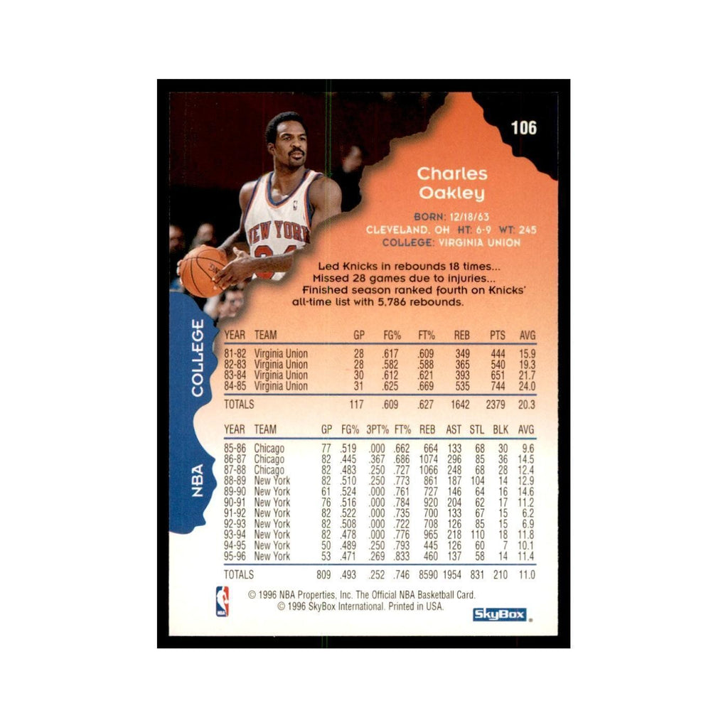 1996 Hoops Charles Oakley Knicks #106