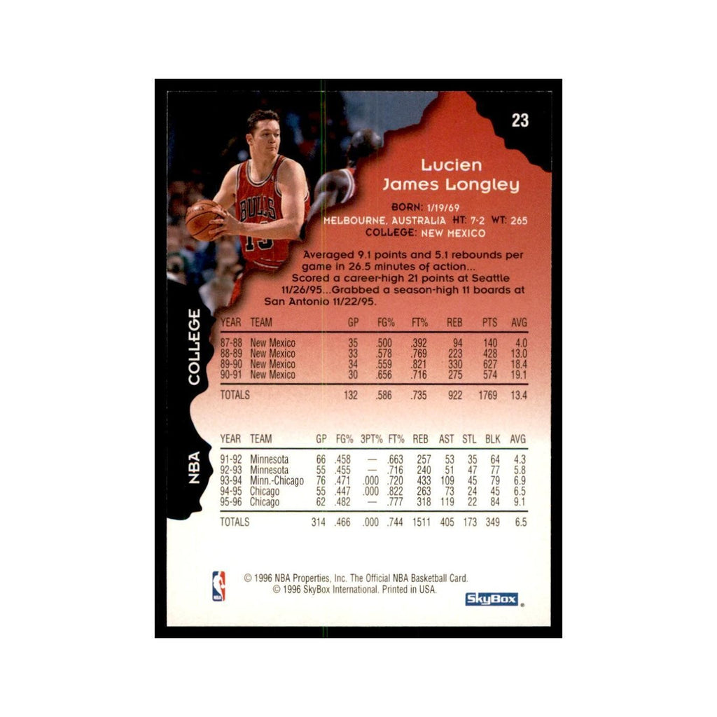 1996 Hoops Luc Longley Bulls #23