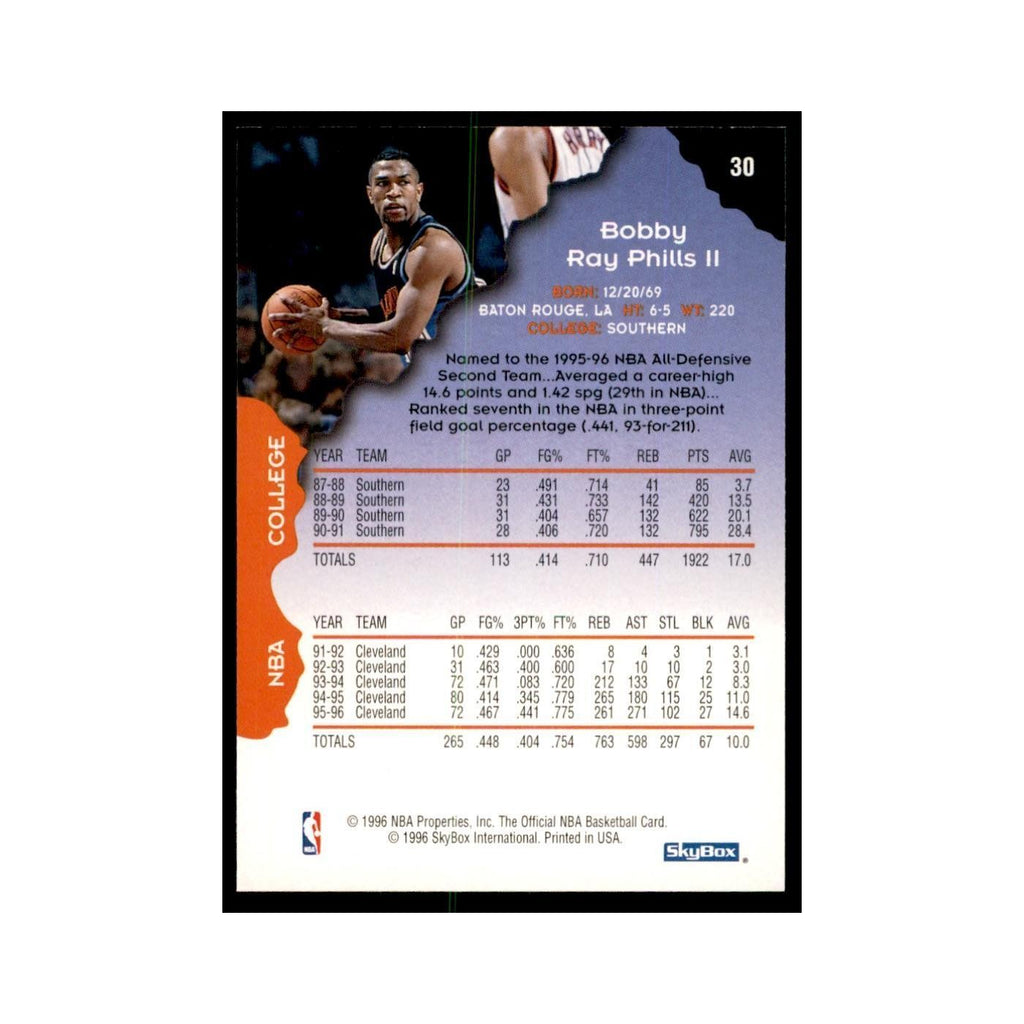1996 Hoops Bobby Phills Cavaliers #30