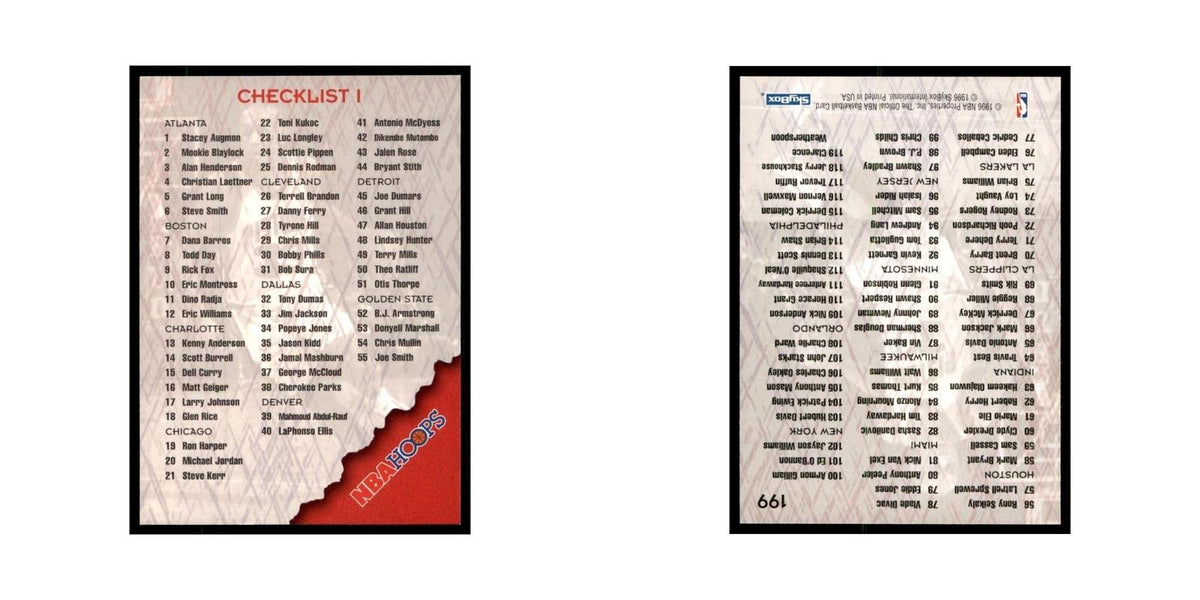 1996 Hoops Checklist #199