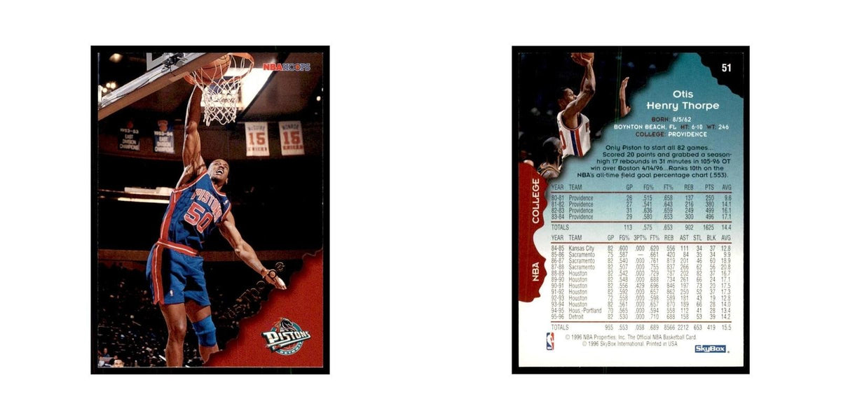 1996 Hoops Otis Thorpe Pistons #51