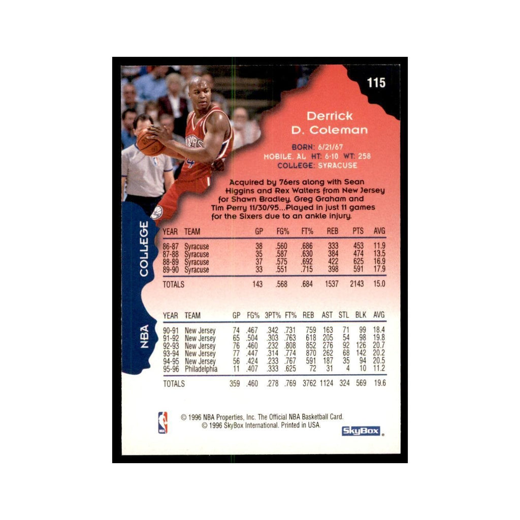 1996 Hoops Derrick Coleman 76ers #115