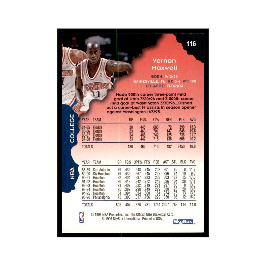 1996 Hoops Vernon Maxwell 76ers #116