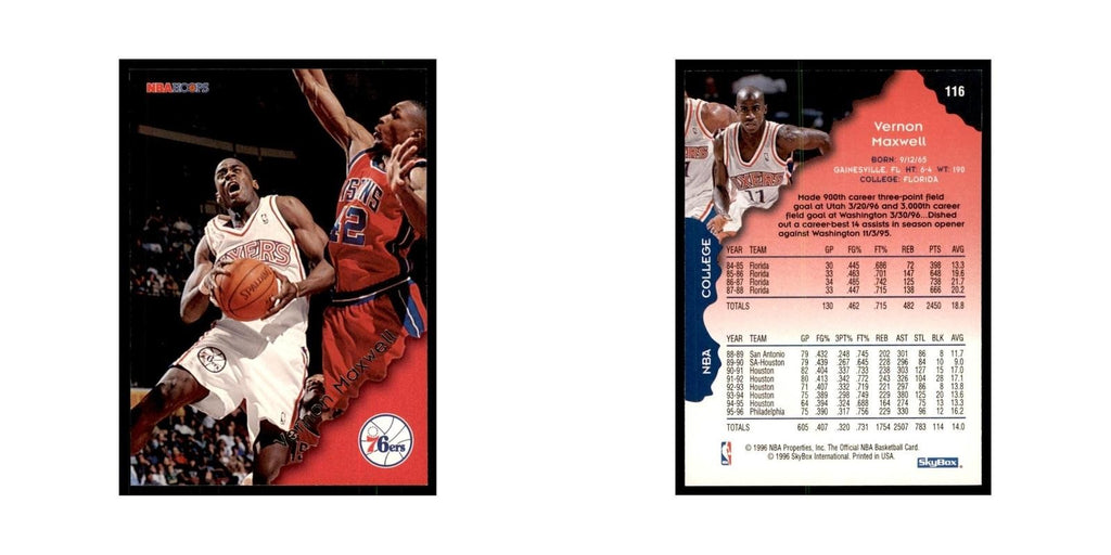 1996 Hoops Vernon Maxwell 76ers #116