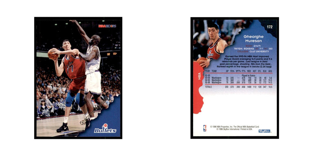 1996 Hoops Gheorghe Muresan Washington Bullets #172