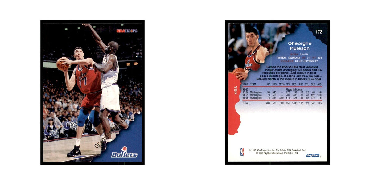 1996 Hoops Gheorghe Muresan Washington Bullets #172