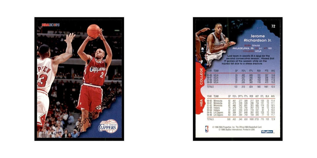 1996 Hoops Pooh Richardson Clippers #72
