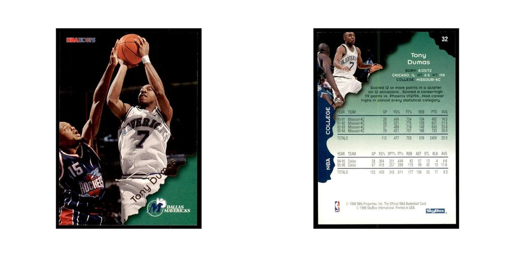 1996 Hoops Tony Dumas Mavericks #32