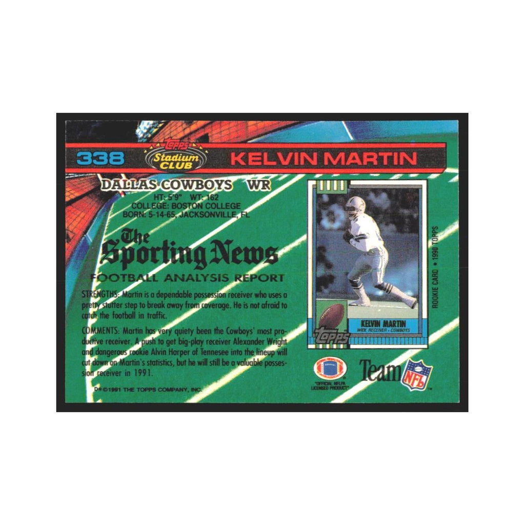 1991 Stadium Club Kelvin Martin Cowboys #338