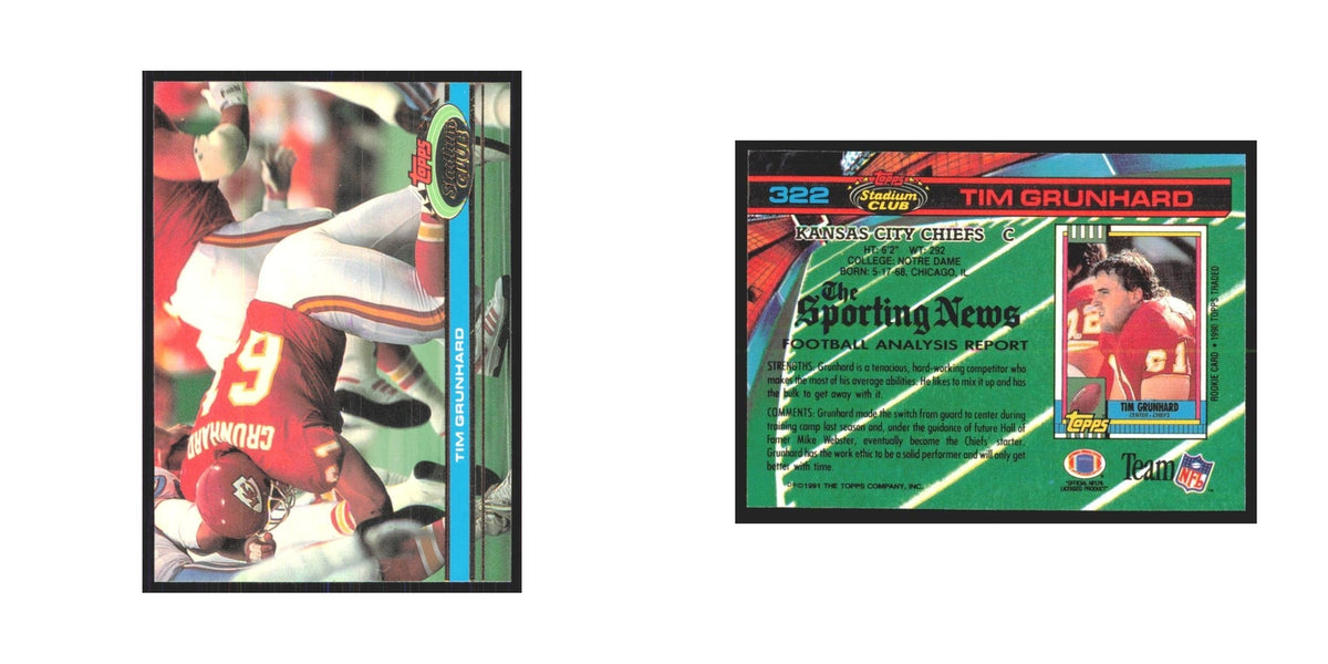 1991 Stadium Club Tim Grunhard Chiefs #322