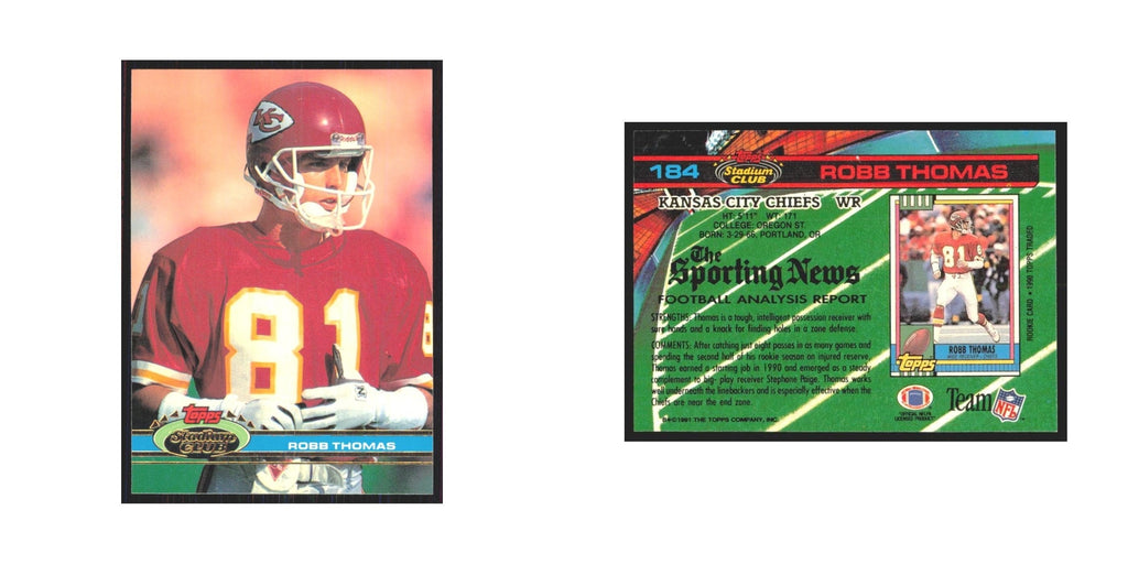 1991 Stadium Club Robb Thomas Chiefs #184
