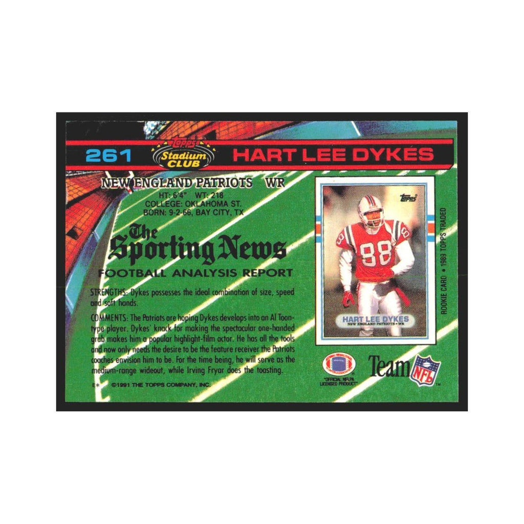 1991 Stadium Club Hart Lee Dykes Patriots #261