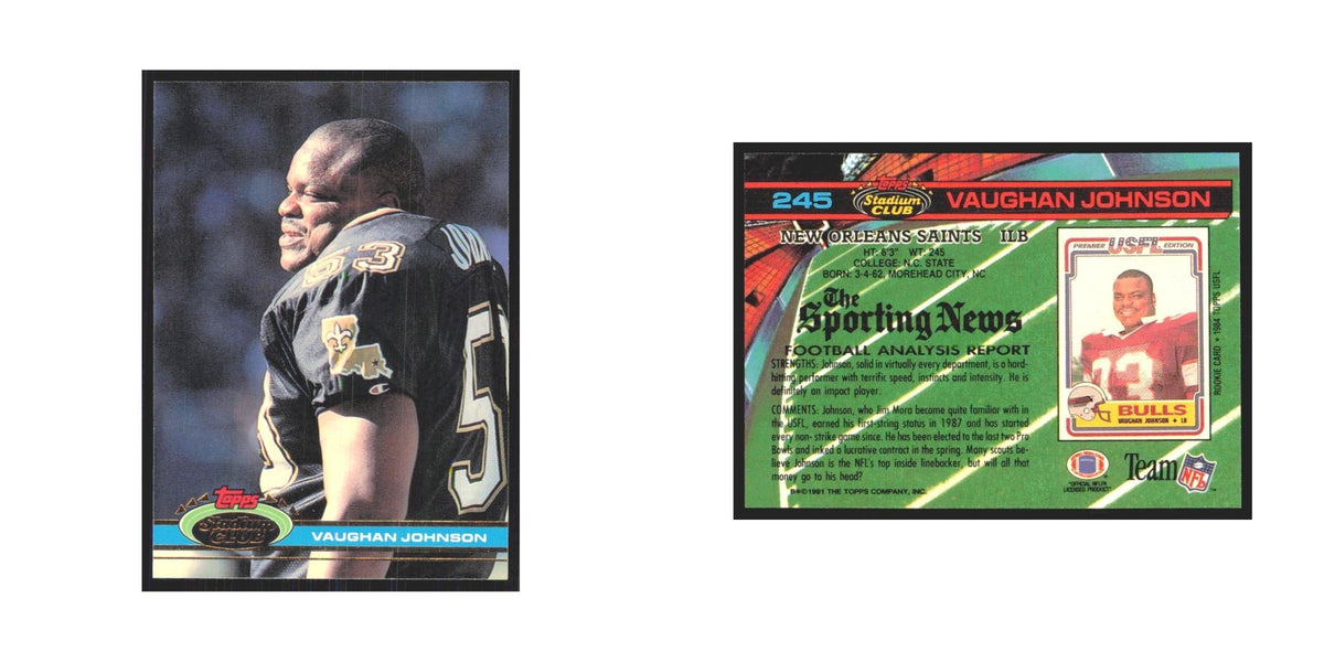 1991 Stadium Club Vaughan Johnson Saints #245