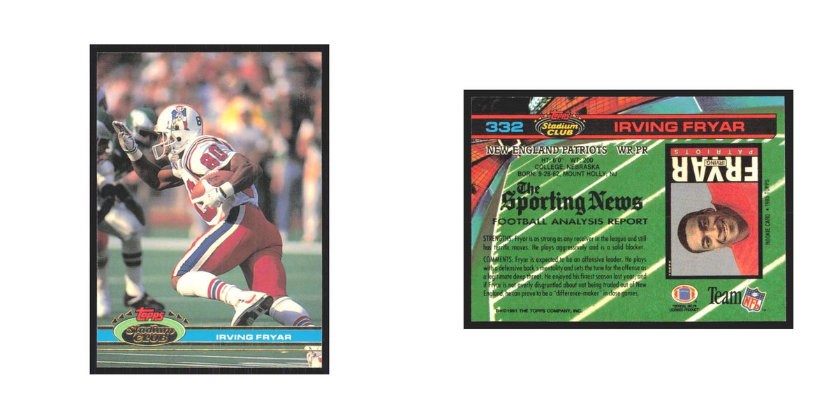 1991 Stadium Club Irving Fryar Patriots #332