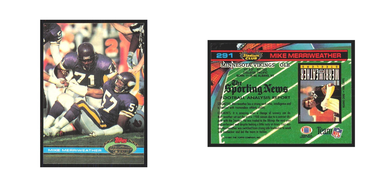 1991 Stadium Club Mike Merriweather Vikings #291