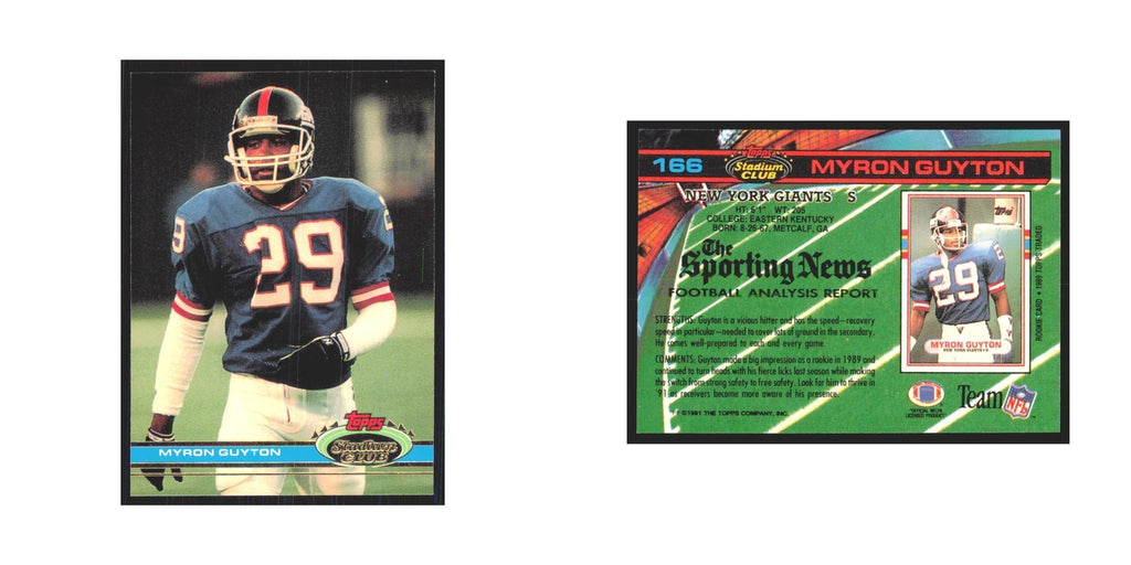 1991 Stadium Club Myron Guyton Giants #166